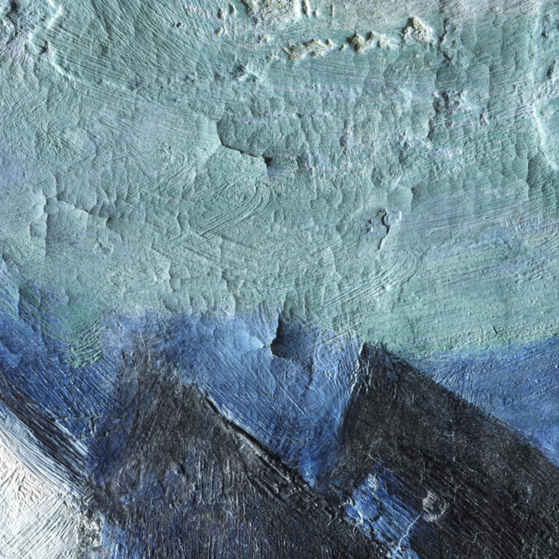 aufstehende, lockere Malschicht