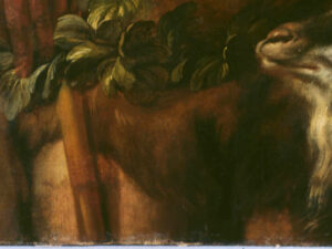 Portfolio 11 Gemälde Bacchus, Detail Unterseite, Vorzustand