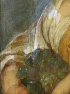 Portfolio 8 Jordaens Gemälde, Detail während Firnisabnahme